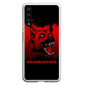 Чехол для Honor 20 с принтом Rammstein dog , Силикон | Область печати: задняя сторона чехла, без боковых панелей | 2019 | dog | du hast | german | lindemann | rammstein | rammsteinfan | ramstein | till | группы | линдеманн | метал | музыка | овчарка | рамштаин | рамштайн | рамштейн | рок | собака | тилль | тиль