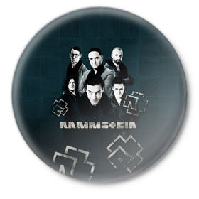 Значок с принтом Rammstein ,  металл | круглая форма, металлическая застежка в виде булавки | Тематика изображения на принте: du hast | lindemann | rammstein | rammsteinfan | ramstein | till | группы | линдеманн | метал | музыка | рамштаин | рамштайн | рамштейн | рок | тилль | тиль