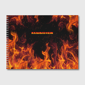 Альбом для рисования с принтом RAMMSTEIN (НА СПИНЕ) , 100% бумага
 | матовая бумага, плотность 200 мг. | Тематика изображения на принте: fire | flame | music | rammstein | rock | группа | музыка | музыканты | огонь | пламя | рамштайн | рок