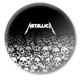 Значок с принтом METALLICA (НА СПИНЕ) ,  металл | круглая форма, металлическая застежка в виде булавки | matters metallica | music | nothing else | rock | trash metal | группа | музыка | музыканты | рок | трэш металл