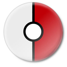 Значок с принтом Pokeball (Pokemon) ,  металл | круглая форма, металлическая застежка в виде булавки | Тематика изображения на принте: anime | pokeball | pokemon | аниме. | белый | красный | покебол | покемон | чёрный