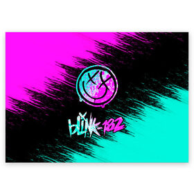 Поздравительная открытка с принтом Blink-182 (1) , 100% бумага | плотность бумаги 280 г/м2, матовая, на обратной стороне линовка и место для марки
 | art | blink | music | pop | rock | арт | блинк | музыка | поп музыка | рок