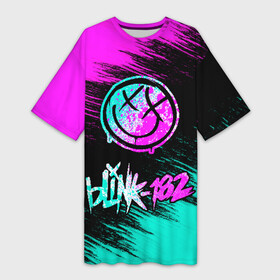 Платье-футболка 3D с принтом Blink 182 (1) ,  |  | art | blink | music | pop | rock | арт | блинк | музыка | поп музыка | рок