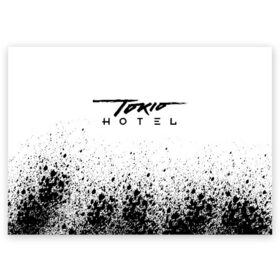 Поздравительная открытка с принтом Tokio Hotel (5) , 100% бумага | плотность бумаги 280 г/м2, матовая, на обратной стороне линовка и место для марки
 | 