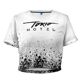 Женская футболка Cropp-top с принтом Tokio Hotel (5) , 100% полиэстер | круглая горловина, длина футболки до линии талии, рукава с отворотами | 