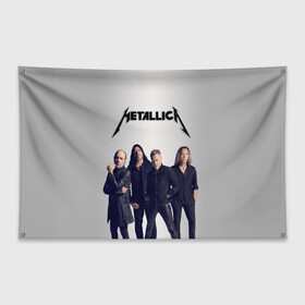 Флаг-баннер с принтом Metallica , 100% полиэстер | размер 67 х 109 см, плотность ткани — 95 г/м2; по краям флага есть четыре люверса для крепления | hard rock | heavy metal | metal | metallica | rock | trash metal | группа | металика | металлика | рок | трэш | хардрок