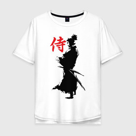 Мужская футболка хлопок Oversize с принтом Самурай , 100% хлопок | свободный крой, круглый ворот, “спинка” длиннее передней части | воин | восточные | дух | единоборства | иероглиф | катана | о.м.с.к. | самурай | самурайский | сегун | япония