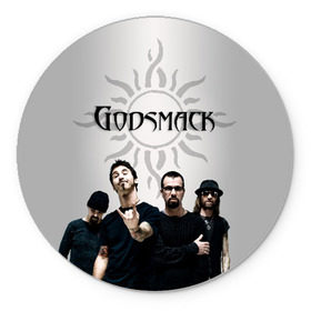 Коврик для мышки круглый с принтом Godsmack , резина и полиэстер | круглая форма, изображение наносится на всю лицевую часть | alternative | american rock | crimson | grunge | hardrock | heavy | heavy metal | i stand alone | nu metal | post grunge | rock | sully erna | альтернатива | грандж | рок | хард рок | хэви