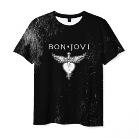 Мужская футболка 3D с принтом Bon Jovi , 100% полиэфир | прямой крой, круглый вырез горловины, длина до линии бедер | bon jovi | john | альбом | арена | бон | бон джови | глэм | группа | джови | джон | метал | музыка | надпись | песни | поп | попрок | рок | рокер | смайл | солист | софт | стена | хард | хеви | хевиметал