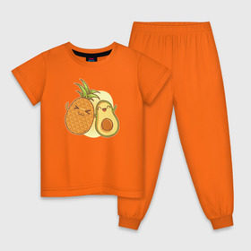 Детская пижама хлопок с принтом Ананас и Авокадо , 100% хлопок |  брюки и футболка прямого кроя, без карманов, на брюках мягкая резинка на поясе и по низу штанин
 | summer | еда | летние | лето | фрукты