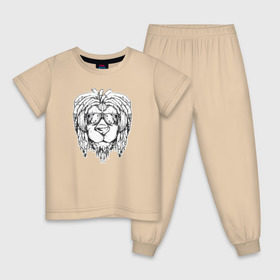 Детская пижама хлопок с принтом Раста Лев , 100% хлопок |  брюки и футболка прямого кроя, без карманов, на брюках мягкая резинка на поясе и по низу штанин
 | Тематика изображения на принте: lion | rasta | лев | львы | раста | регги