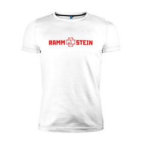Мужская футболка премиум с принтом RAMMSTEIN (НА СПИНЕ) , 92% хлопок, 8% лайкра | приталенный силуэт, круглый вырез ворота, длина до линии бедра, короткий рукав | music | rammstein | rock | группа | музыка | музыканты | рамштайн | рок