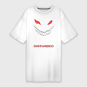 Платье-футболка хлопок с принтом DISTURBED FACE ,  |  | disturbed | music | rock | группа | музыка | музыканты | рок
