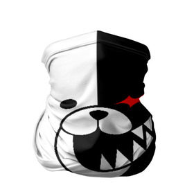 Бандана-труба 3D с принтом MONOKUMA , 100% полиэстер, ткань с особыми свойствами — Activecool | плотность 150‒180 г/м2; хорошо тянется, но сохраняет форму | anime | bear | black  white | danganronpa | kurokuma | monodam | monokuma | monomi | monotaro | pink | rabbit | school | shirokuma | аниме | главарь | мoноми | монокума | черно белый | школа