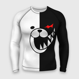 Мужской рашгард 3D с принтом Monokuma открыл рот ,  |  | anime | bear | black  white | danganronpa | kurokuma | monodam | monokuma | monomi | monotaro | pink | rabbit | school | shirokuma | аниме | главарь | мoноми | монокума | черно белый | школа