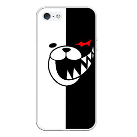 Чехол для iPhone 5/5S матовый с принтом MONOKUMA , Силикон | Область печати: задняя сторона чехла, без боковых панелей | anime | bear | black  white | danganronpa | kurokuma | monodam | monokuma | monomi | monotaro | pink | rabbit | school | shirokuma | аниме | главарь | мoноми | монокума | черно белый | школа