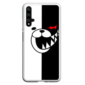 Чехол для Honor 20 с принтом MONOKUMA , Силикон | Область печати: задняя сторона чехла, без боковых панелей | Тематика изображения на принте: anime | bear | black  white | danganronpa | kurokuma | monodam | monokuma | monomi | monotaro | pink | rabbit | school | shirokuma | аниме | главарь | мoноми | монокума | черно белый | школа