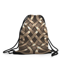 Рюкзак-мешок 3D с принтом Кельтские узоры , 100% полиэстер | плотность ткани — 200 г/м2, размер — 35 х 45 см; лямки — толстые шнурки, застежка на шнуровке, без карманов и подкладки | 3d | арт | кельтские узоры | медь | черный