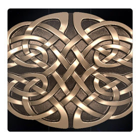 Магнитный плакат 3Х3 с принтом Кельтские узоры , Полимерный материал с магнитным слоем | 9 деталей размером 9*9 см | 3d | арт | кельтские узоры | медь | черный