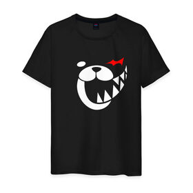 Мужская футболка хлопок с принтом MONOKUMA , 100% хлопок | прямой крой, круглый вырез горловины, длина до линии бедер, слегка спущенное плечо. | 