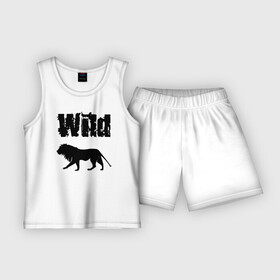Детская пижама с шортами хлопок с принтом wild lion ,  |  | wild lion | дикий лев