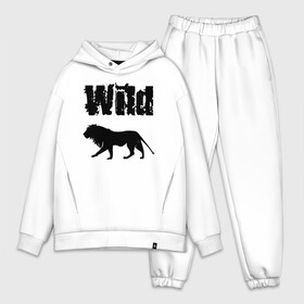 Мужской костюм хлопок OVERSIZE с принтом wild lion ,  |  | wild lion | дикий лев