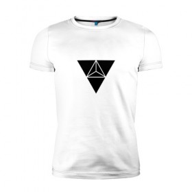 Мужская футболка премиум с принтом Treyga , 92% хлопок, 8% лайкра | приталенный силуэт, круглый вырез ворота, длина до линии бедра, короткий рукав | treyga | арт | сакральная геометрия | символы | тетрайдер | треугольник | узоры | фракталы