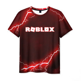 Мужская футболка 3D с принтом ROBLOX , 100% полиэфир | прямой крой, круглый вырез горловины, длина до линии бедер | game | gamer | logo | minecraft | roblox | simulator | игра | конструктор | лого | симулятор | строительство | фигура