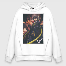 Мужское худи Oversize хлопок с принтом CODE GEASS Lelouch , френч-терри — 70% хлопок, 30% полиэстер. Мягкий теплый начес внутри —100% хлопок | боковые карманы, эластичные манжеты и нижняя кромка, капюшон на магнитной кнопке | Тематика изображения на принте: anime | lelouch | аниме | код гиас | кодгиас | лелуш