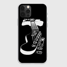 Чехол для iPhone 12 Pro Max с принтом Гитара , Силикон |  | black | game | guitar | instrument | music | musician | strings | white | белый | гитара | игра | инструмент | музыка | музыкант | струны | черный