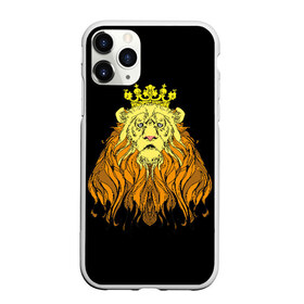 Чехол для iPhone 11 Pro Max матовый с принтом Лев , Силикон |  | animal | beast | crown | king | lion | mane | muzzle | orange | view | yellow | взгляд | грива | желтый | животное | зверь | корона | лев | оранжевый | царь