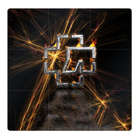 Магнитный плакат 3Х3 с принтом Rammstein , Полимерный материал с магнитным слоем | 9 деталей размером 9*9 см | 3d | rammstein | германия | красный | логотип | рок | черный