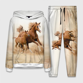 Женский костюм 3D (с толстовкой) с принтом Лошадь с жеребенком ,  |  | animal | baby | beautiful | brown | desert | foal | horse | mustang | nature | wild | дикий | жеребенок | животное | конь | коричневый | красивый | лошадь | малыш | мустанг | природа | пустыня | скакун