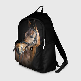 Рюкзак 3D с принтом Гнедая лошадь , 100% полиэстер | лямки с регулируемой длиной, сверху петелька, чтобы рюкзак можно было повесить на вешалку. Основное отделение закрывается на молнию, как и внешний карман. Внутри два дополнительных кармана, один из которых закрывается на молнию. По бокам два дополнительных кармашка | animal | beautiful | black | brown | eyes | gloss | harness | horse | look | muzzle | взгляд | глаза | гнедая | гнедой | животное | конь | коричневый | красивый | лоск | лошадь | сбруя | скакун | черный