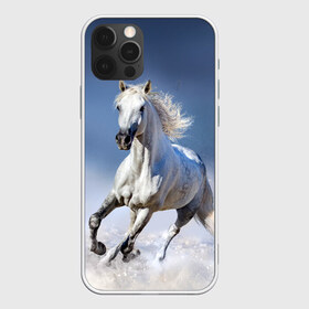 Чехол для iPhone 12 Pro Max с принтом Белая лошадь , Силикон |  | animal | beautiful | gloss | horse | mane | mustang | muzzle | nature | snow | white | wild | winter | белый | грива | дикий | животное | зима | конь | красивый | лоск | лошадь | мустанг | природа | скакун | снег