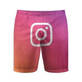 Мужские шорты спортивные с принтом Instagram ,  |  | instagram | photo | инстаблогер | инстаграм | интернет | сеть | социальная | фото