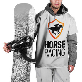 Накидка на куртку 3D с принтом Horse racing , 100% полиэстер |  | animal | black | emblem | horse | rider | riding | slogan | sport | text | white | белый | езда | животное | конь | лошадь | наездник | слоган | спорт | текст | черный | эмблема