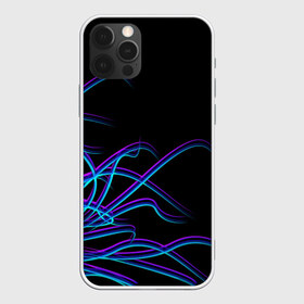 Чехол для iPhone 12 Pro Max с принтом Неоновые Щупальцы , Силикон |  | неон | неоновые линии | неоновые щупальцы | неоновый принт