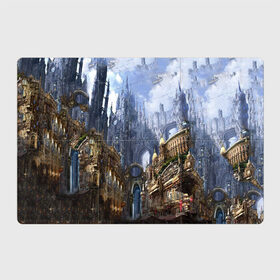 Магнитный плакат 3Х2 с принтом Древний город , Полимерный материал с магнитным слоем | 6 деталей размером 9*9 см | 3d | арт | башни | древний город | светлые | стимпанк | шпили