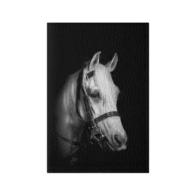 Обложка для паспорта матовая кожа с принтом Белая лошадь , натуральная матовая кожа | размер 19,3 х 13,7 см; прозрачные пластиковые крепления | Тематика изображения на принте: animal | beautiful | black | eyes | gloss | harness | horse | look | muzzle | white | белый | взгляд | глаза | животное | конь | красивый | лоск | лошадь | сбруя | скакун