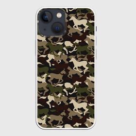 Чехол для iPhone 13 mini с принтом Камуфляж ,  |  | animal | camouflage | cool | herd | horse | khaki | military | военный | животное | камуфляж | конь | лошадь | прикольный | скакун | табун | хаки