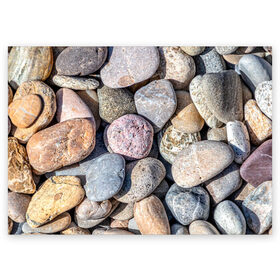 Поздравительная открытка с принтом камешки , 100% бумага | плотность бумаги 280 г/м2, матовая, на обратной стороне линовка и место для марки
 | Тематика изображения на принте: камень | камешки | камни | камушки | лето | отдых | пляж | прикольное | сезон