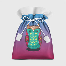 Подарочный 3D мешок с принтом Мудрая сова , 100% полиэстер | Размер: 29*39 см | Тематика изображения на принте: арт | милая | милый | мудрая | перья | птенец | птица | птичка | сова | совенок | совушка