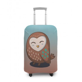 Чехол для чемодана 3D с принтом Совушка , 86% полиэфир, 14% спандекс | двустороннее нанесение принта, прорези для ручек и колес | арт | милая | милый | мудрая | перья | птенец | птица | птичка | сова | совенок | совушка