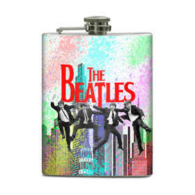 Фляга с принтом The Beatles (4) , металлический корпус | емкость 0,22 л, размер 125 х 94 мм. Виниловая наклейка запечатывается полностью | 