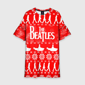 Детское платье 3D с принтом The Beatles (6) , 100% полиэстер | прямой силуэт, чуть расширенный к низу. Круглая горловина, на рукавах — воланы | beatles | merry christmas | music | rock | the beatles | yellow submarine | битлз | джон леннон | легенда | музыка | новогодний свитшот | новый год | пит бест | рок