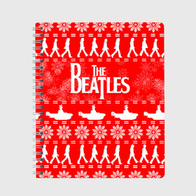 Тетрадь с принтом The Beatles (6) , 100% бумага | 48 листов, плотность листов — 60 г/м2, плотность картонной обложки — 250 г/м2. Листы скреплены сбоку удобной пружинной спиралью. Уголки страниц и обложки скругленные. Цвет линий — светло-серый
 | Тематика изображения на принте: beatles | merry christmas | music | rock | the beatles | yellow submarine | битлз | джон леннон | легенда | музыка | новогодний свитшот | новый год | пит бест | рок