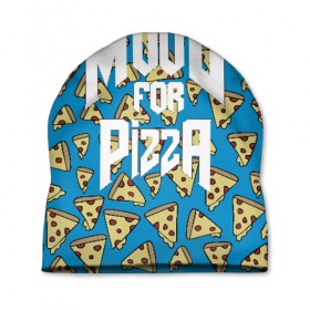 Шапка 3D с принтом Mood Pizza Doom , 100% полиэстер | универсальный размер, печать по всей поверхности изделия | cacodemon | doom | eternal | pizza | вечность | вечный | дум | итёрнал | какодемон | пицца | этернал