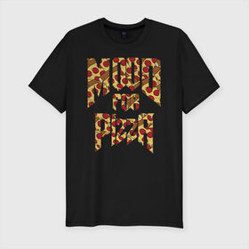 Мужская футболка премиум с принтом Mood for Pizza (Doom) , 92% хлопок, 8% лайкра | приталенный силуэт, круглый вырез ворота, длина до линии бедра, короткий рукав | cacodemon | doom | eternal | pizza | дум | итёрнал | какодемон | пицца | этернал