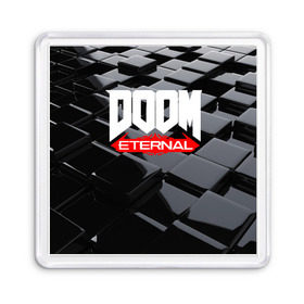 Магнит 55*55 с принтом Doom Blocks , Пластик | Размер: 65*65 мм; Размер печати: 55*55 мм | cacodemon | doom | eternal | вечность | вечный | дум | итёрнал | какодемон | этернал